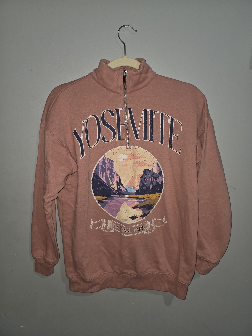 No Boundaries Yosemite Oversized Quarter-Zip Pullover - Dusty Rose Pink
